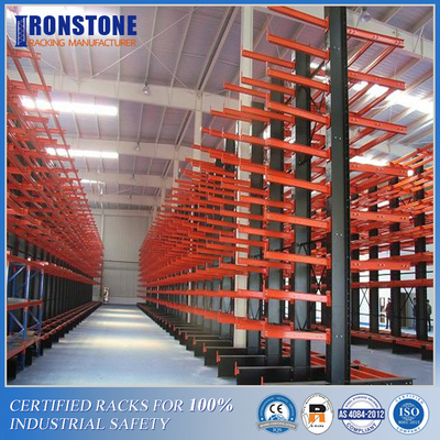 Tormento voladizo resistente de Warehouse del brazo lateral doble para el almacenamiento de materiales voluminosos