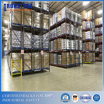 Tormento profundo doble durable de la plataforma para el almacenamiento industrial de alta densidad