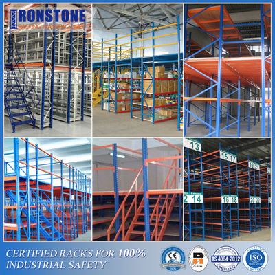 Sistema de almacenamiento industrial de mezzanine de varios niveles